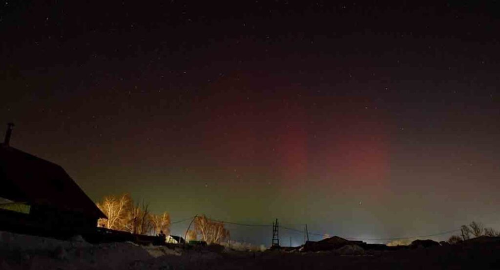 В Самарской области удалось с фотографировать северное сияние