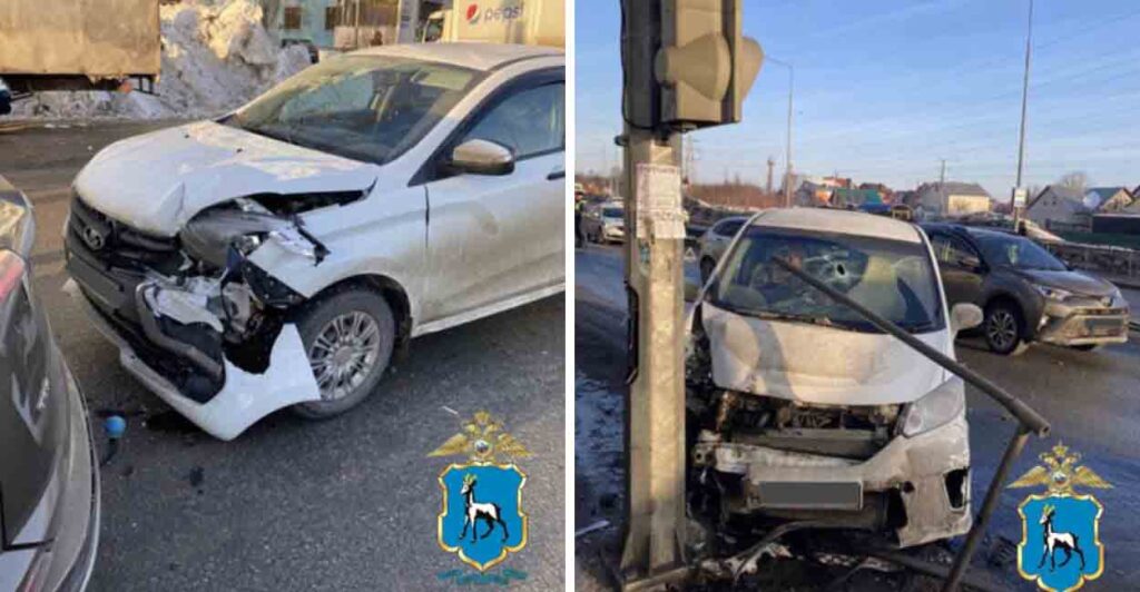 В Самаре в ДТП с тремя машинами пострадала автомобилистка