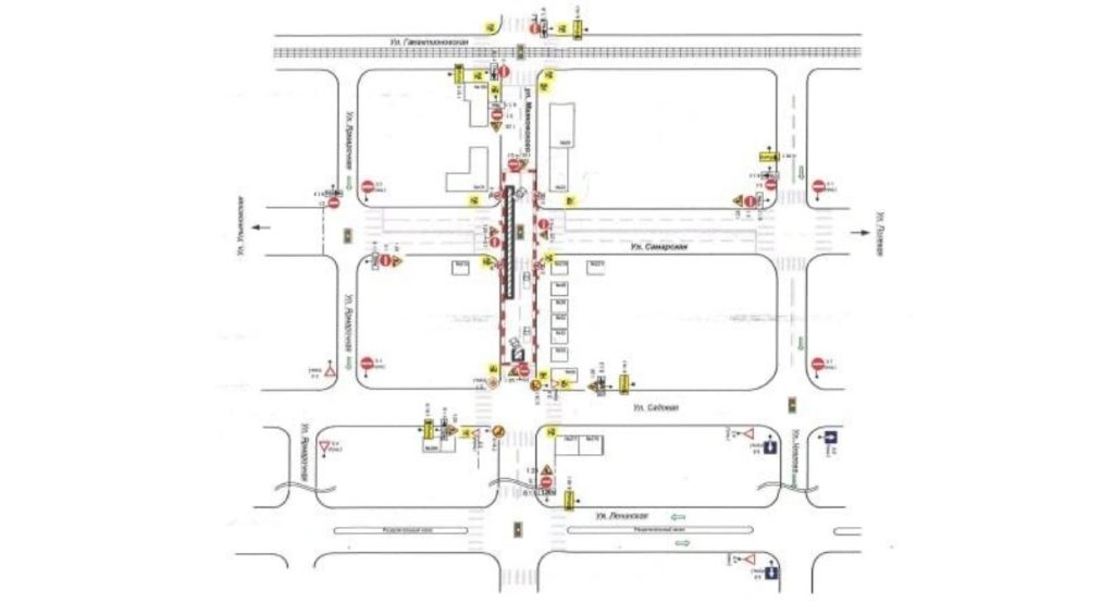 В Самаре с 6 по 9 декабря ограничили движение транспорта по улице Маяковского