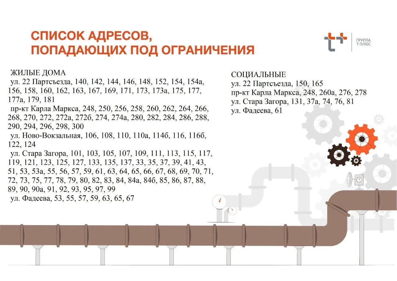 В Самаре 10 сентября в дневное время будет прекращено горячее водоснабжение в 128 жилых домах и 12 социальных учреждениях