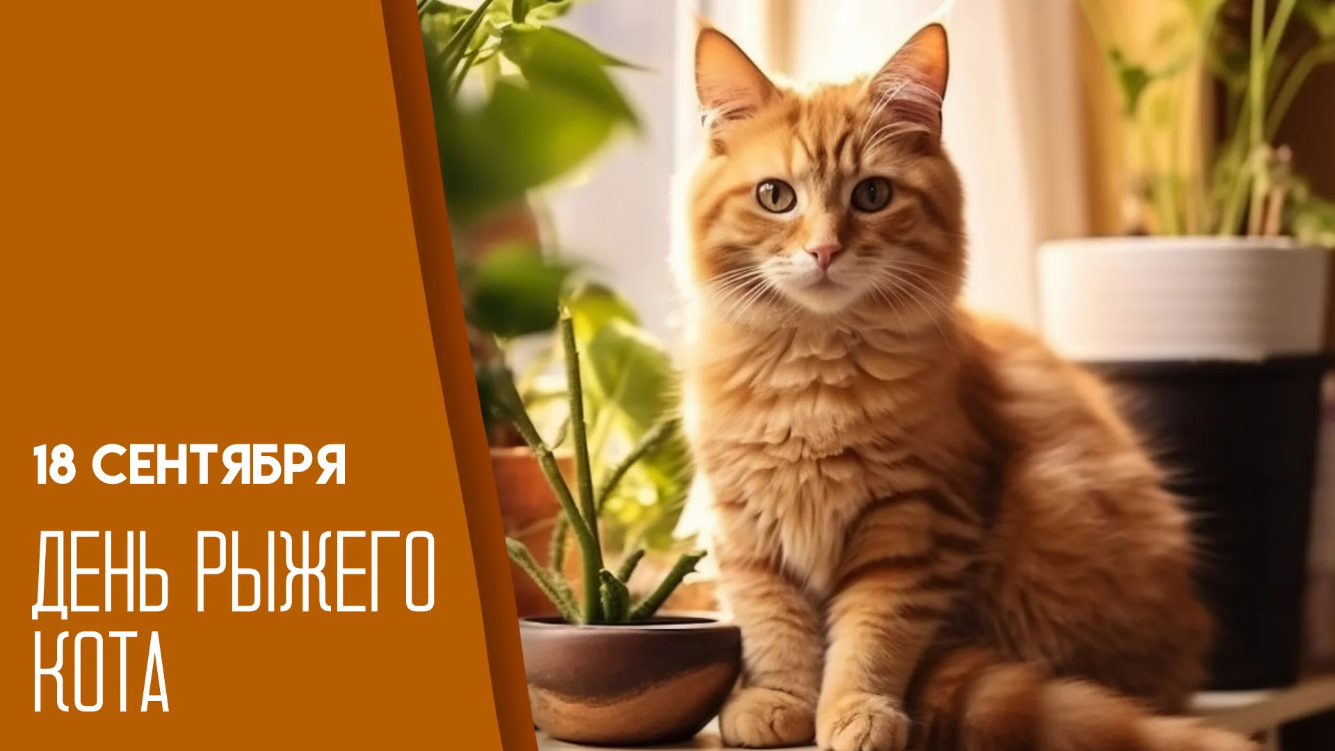 18 сентября — День рыжего кота: поздравления и праздничные открытки