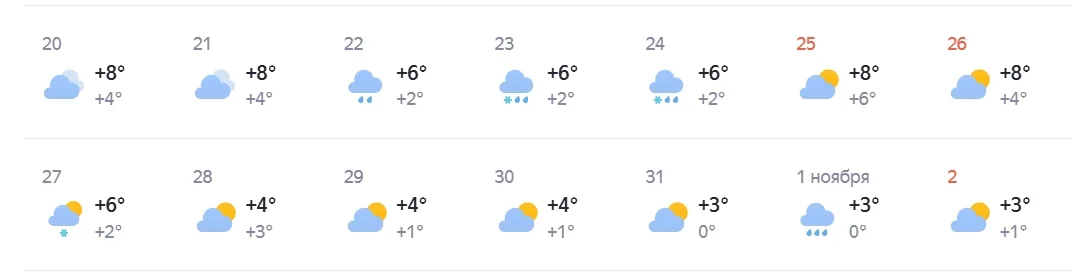 Жителей Самары предупредили о возможном снеге в октябре