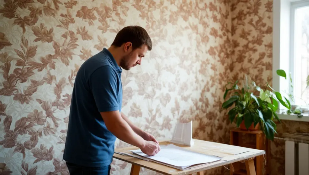 Сдираю старые обои за 1 час: полотно отходит почти целиком — без воды и скребка