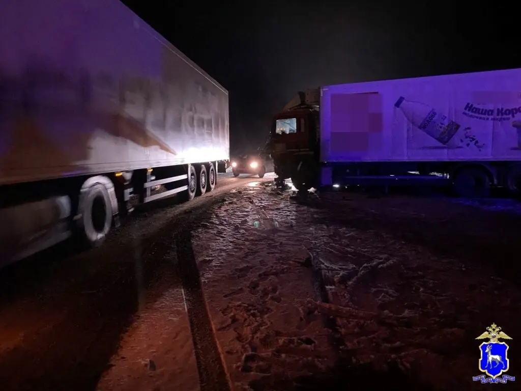 Водитель автомобиля BMW скончался в результате аварии с грузовиками во время снежного шторма в Самарской области