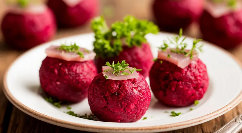 Закусочные шарики из свеклы с селедкой: роскошное блюдо для праздничного стола – замена надоевшей «шубе»