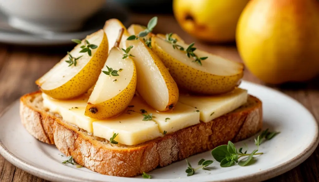 Идеальная закуска к вину и шампанскому: груши с сыром на поджаристом хлебе — вау-эффект из 4 ингредиентов